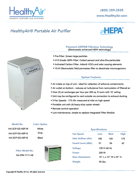 HealthyAir® Portable Air Purifier